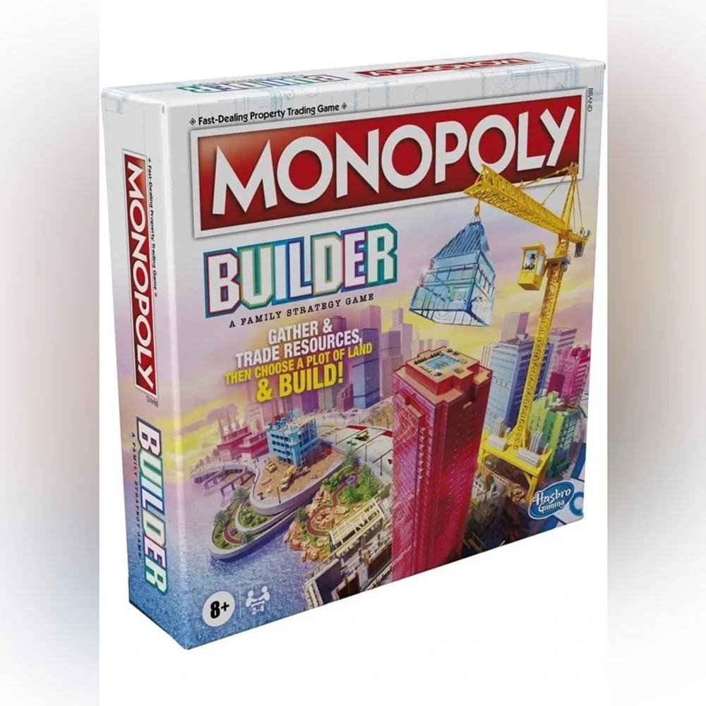 Monopoly Builder Board Game Kids Family Strategy Game Hasbro Stack Sealed New